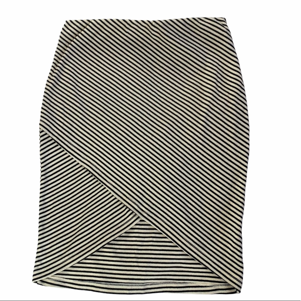 Lush Skirt Wrap Bodycon Striped Ribbed Striped